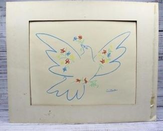 Vintage Pablo Picasso Dove of Peace Print