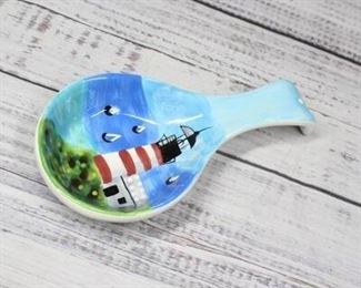 Hausenware Painted Lighthouse Decorative Spoon Rest