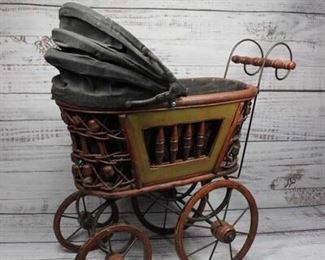 Antique Victorian Style Doll Stroller