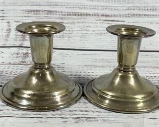 Vintage Pewter Candlestick Holders Set of Two