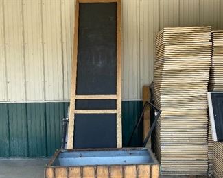 vintage hood and chalk board