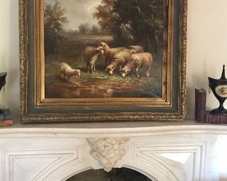 English pastoral oil on canvas 