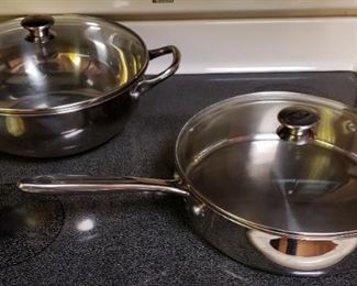Wolfgang Puck 12" Chefs pot and 11" Satue Pan Stainless Steel