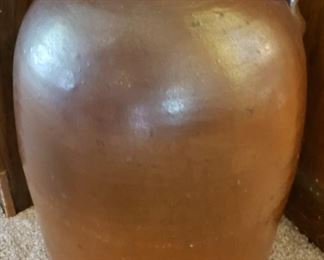 Old Vintage Antique Brown Stoneware Crock Whisky Jug