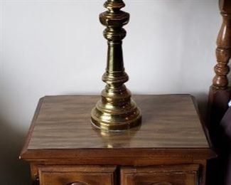 Americana End Table and Brass Lamp