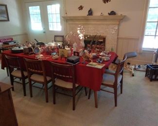 Mid Century Modern dining table and eight chairs