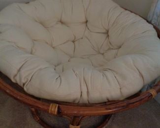 Rattan Papasan Chair, cushion Pier One