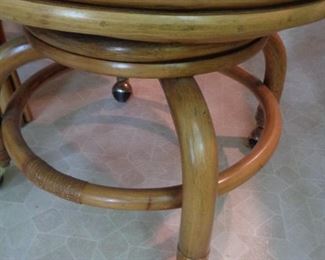 close-up of rattan chairs