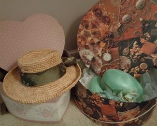 hat boxes and hats