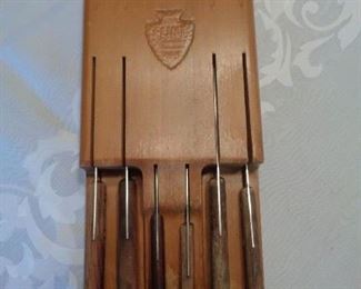 Vintage Flint Stainless Vanadium Cutlery with wall block