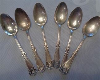 set of six sterling silver spoons