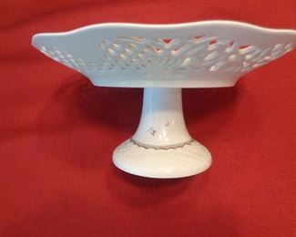 Oscar de la Renta Bouquet Grey pedestal cake plate