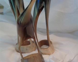 detail of water buffalo horn sculptures