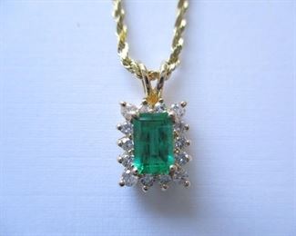 LARGE EMERALD AND DIAMOND NECKLACE
