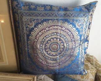 Blue Satin Pillow, There are 2 of these lovely Pillows.