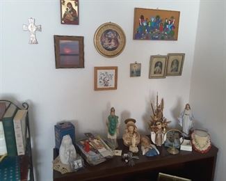 Religious Collectibles Corner, Wall Icons and Pictures, lovely Statues, Prayer Books, Bibles, Prayer Book Marks and beautiful Blessed Crosses.