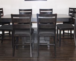 HIGH TOP TABLE WITH 8 CHAIRS 2 LEAVES