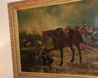 “Battle of Finland” M.F. Reifsnider 1887. Original frame 19th. century Oil on Canvas. After Jean-Louis-Ernest Meissonier (1815-1891)