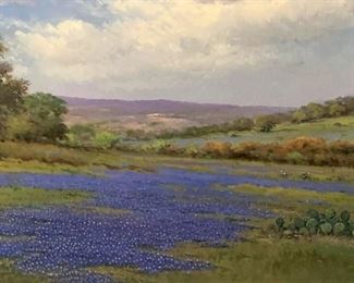 Hill Country Blue (22" x 29") by Cal Gaspard (As a resident of Texas since 1961, he has traveled the state capturing its bountiful scenery and rich character.)