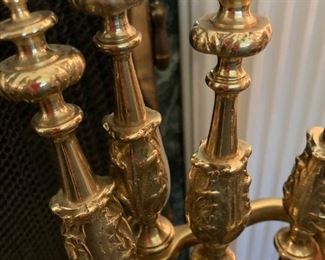 Brass fireplace tools
