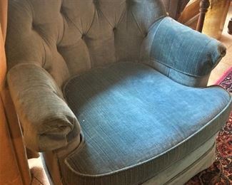 Tufted blue chair