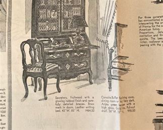 The Dallas Morning Newspaper from March 8, 1970 was found in the secretary  .  .  .  advertising this exact piece of furniture.