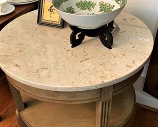 Two-tier marble top table