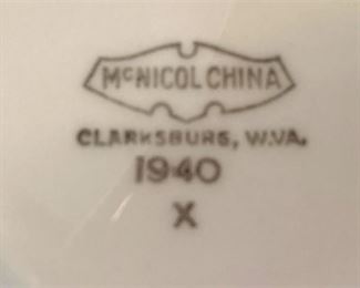 Made by McNicol China in Clarksburg, W. VA