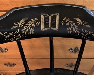 Gold-toned stenciling