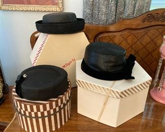 Vintage hats and hat boxes