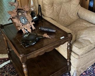 2-tier side table and occasional chair