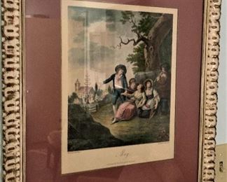 Framed and matted "May" - John Boydell 19 January 1720-12 December 1804) was a British publisher noted for his reproductions of engravings.