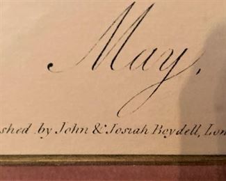 Published by John & Josiah Beydell of London  (As a nephew and business partner of publisher John Boydell, Josiah Boydell was also an artist. He began exhibiting both historical scenes and portraits at the Royal Academy in 1772.)