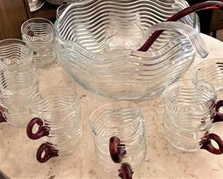Vintage punch bowl and cups