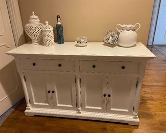 White Mahogany Sideboard Measures approximately 34" H x 57" W x 20" D