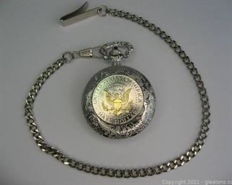 Half Dollar Pocket Watch with Chain
