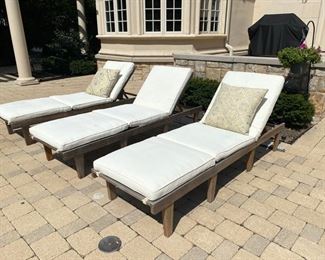  Acacia wood chaise lounges  6 available                                       78" long 