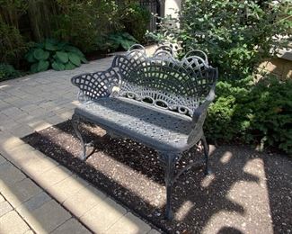  Cast Aluminum bench  (from Chalet)                                           31"h x 39"w x 29"d