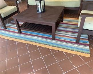 Was $125.00 Now $62.50  Indoor-outdoor rug multi-color stripe   5' x 8'