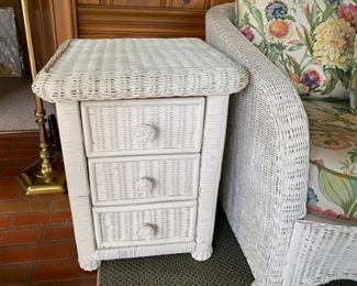  Wicker 3 drawer end table                                                                  23"h x 18" square