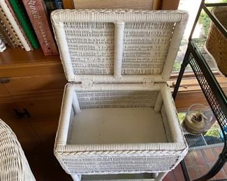 Was $125.00 Now $62.50 Wicker lift-top stand                                                                                 29"h x 14"w x 10 1/2"d