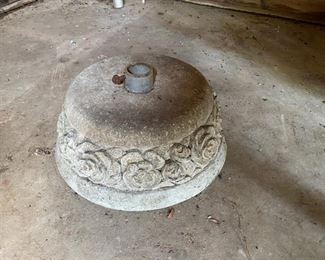  Vintage cast stone umbrella stand 5"h x 12" diameter  post hole 1 1 /2" diameter