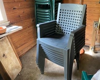 Was $75.00 Now $37.50 Stack of 7 charcoal resin chairs