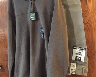 Men’s clothing. Many pieces are new with tags. 
