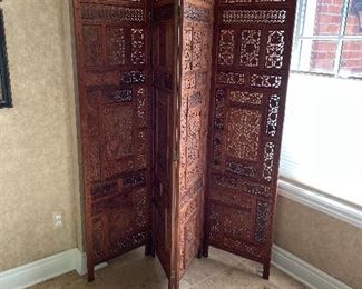 4-panel hand-carved Latvia room screen (each panel 6' x 1.5") $300
