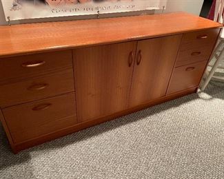 MCM styled sideboard with 6 drawers and center shelves in the cabinet (29" x 71" 19") $125