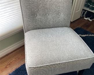 Gray linen upholstered side chair (33 x 23 x 26) $75