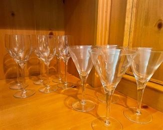 White wine glasses: (set of 6) $30,  (set of 4) $20
