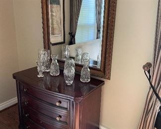  Mirror (48" x 39") $175; Executive file cabinet - SOLD, Waterford - SOLD