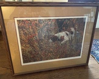 Bird dog framed print - signed/numbered 68/540, (25" x 31") $125